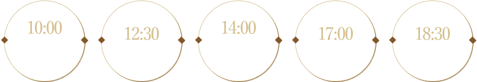 10:00 乘坐子弹头列车和租车旅行 12:30 午餐 14:00 参观伊达皇冠石采石场 17:00 湯主一條 18:30 晚餐