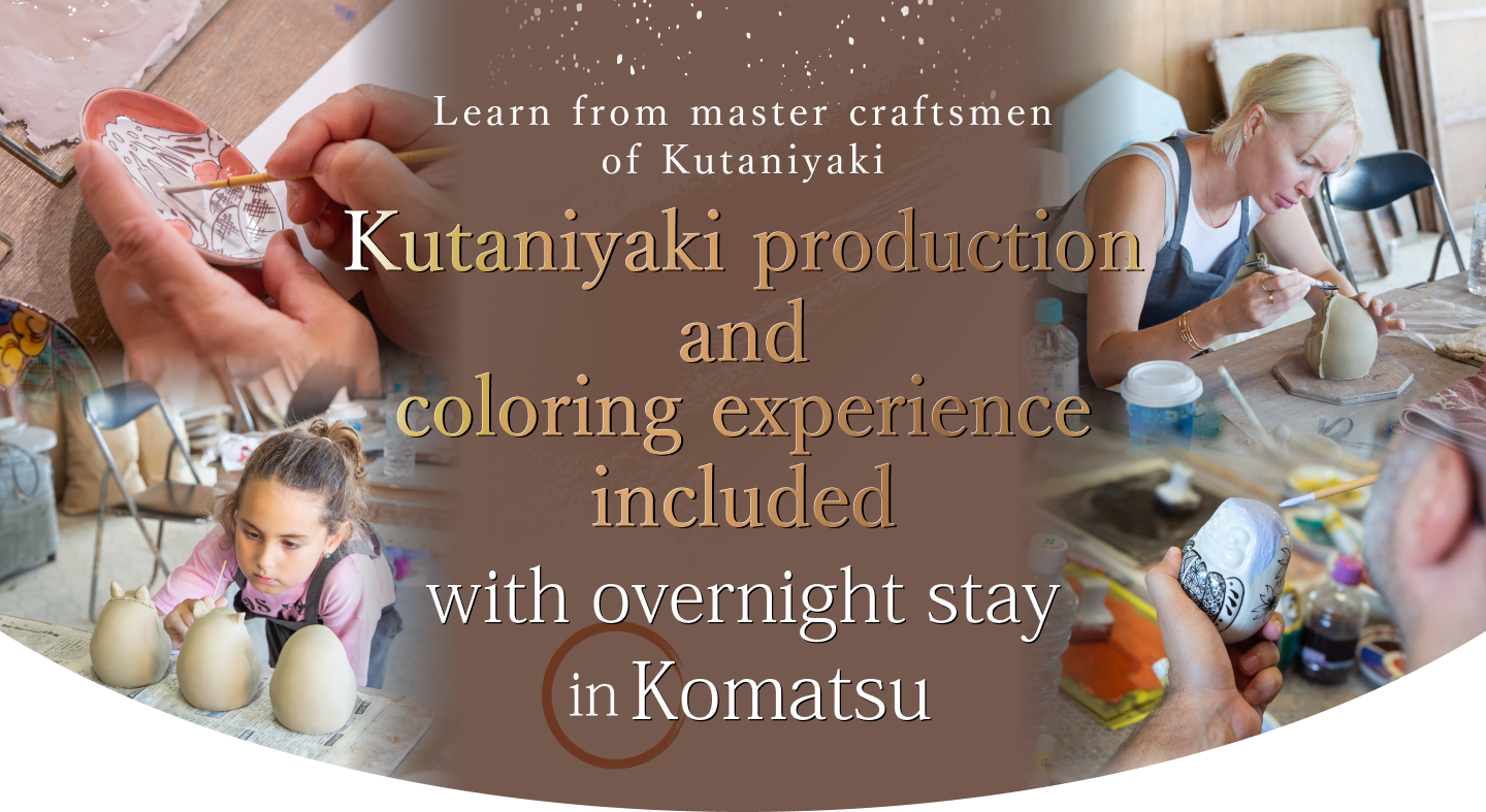 Kutani Pottery Making and Coloring Experience with Kutani Pottery Master Craftsmen. Overnight Tour in Komatsu